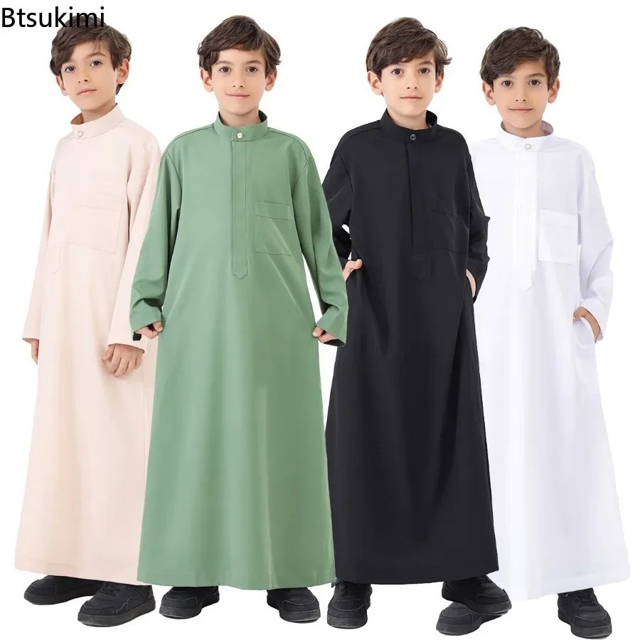Summer Clothing Pakistan - Moslim Kinderkleding Jongens Mode Effen Lange