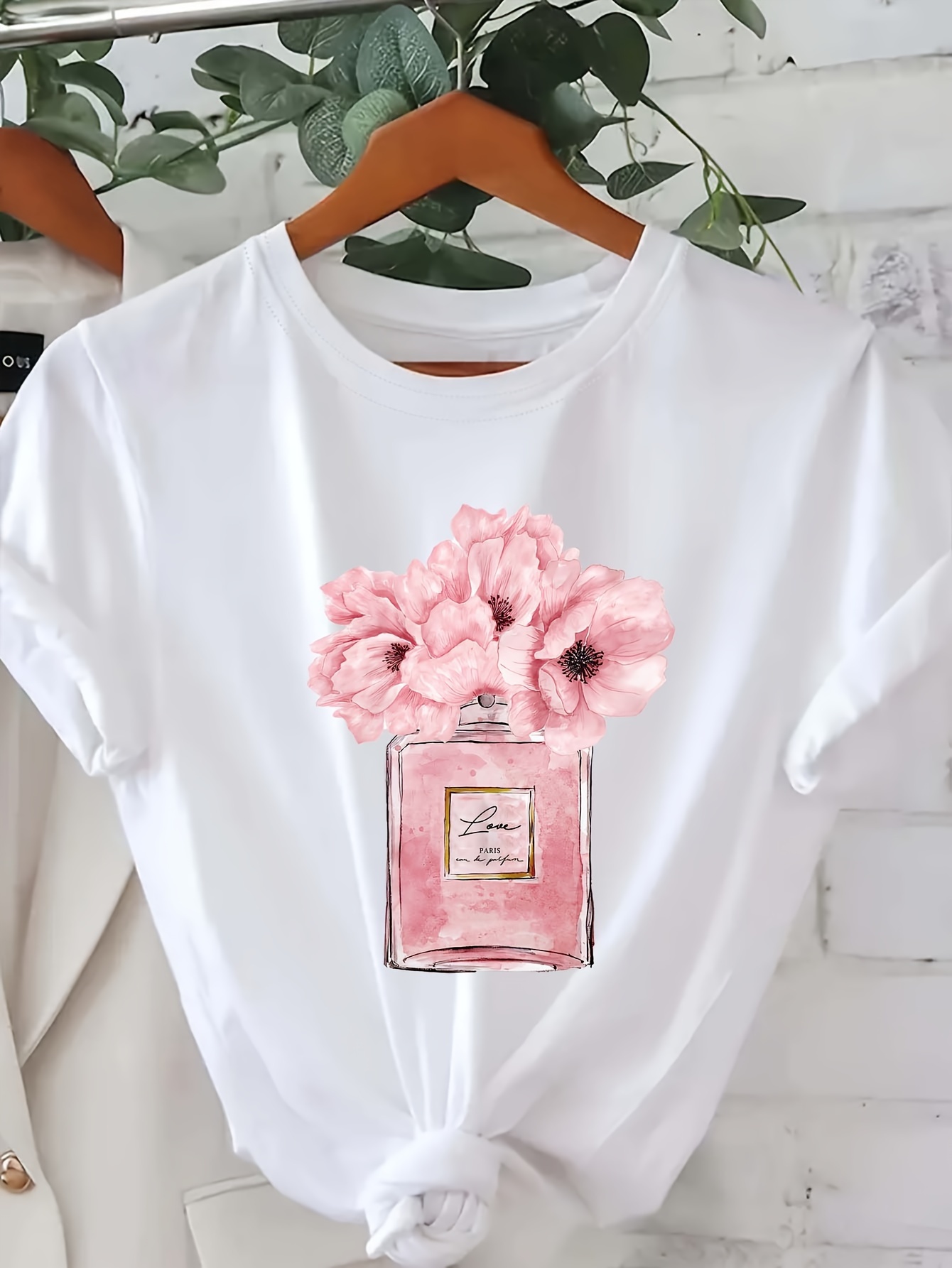 Summer Clothing In Paris - Dames T-shirt met bloemenprint Parijs bloemontwerp