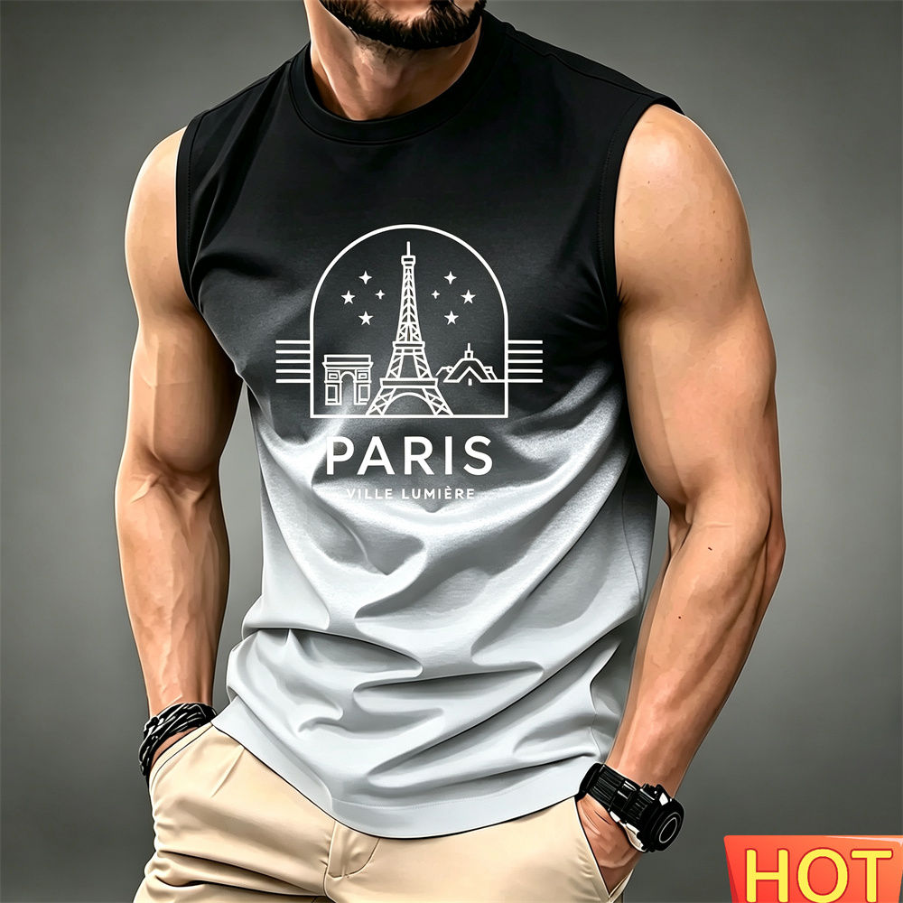 Summer Clothing In Paris - Zomer heren T-shirt zonder mouwen met