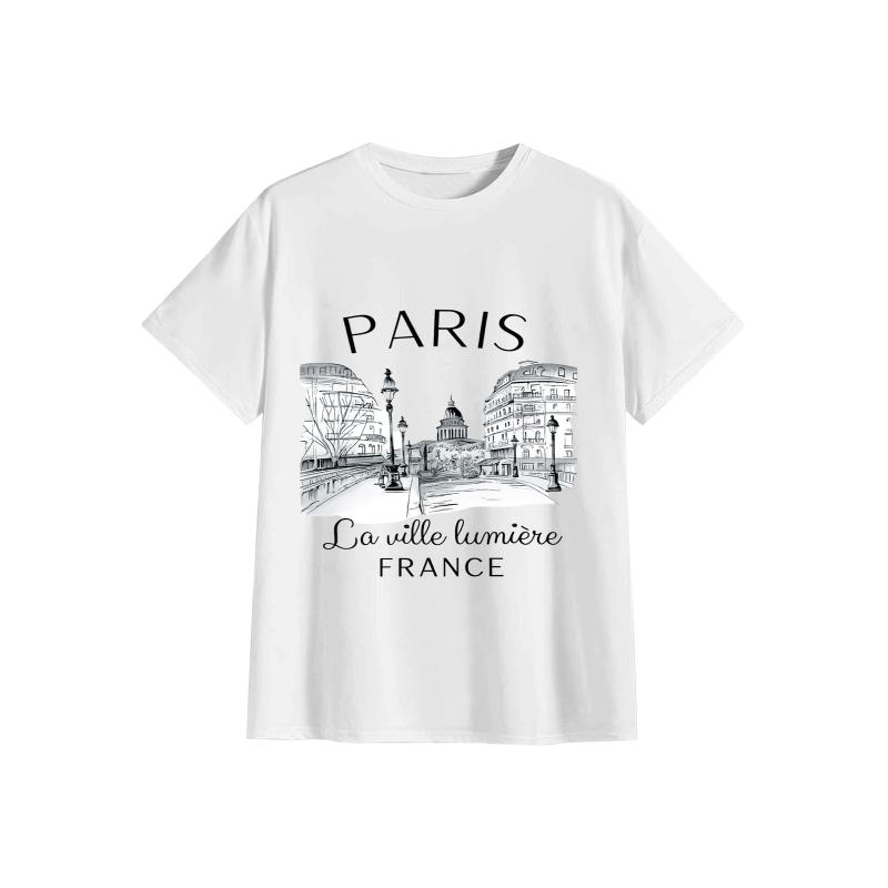 Summer Clothing In Paris - Jaren '90 T-shirt Parijs Dames Print