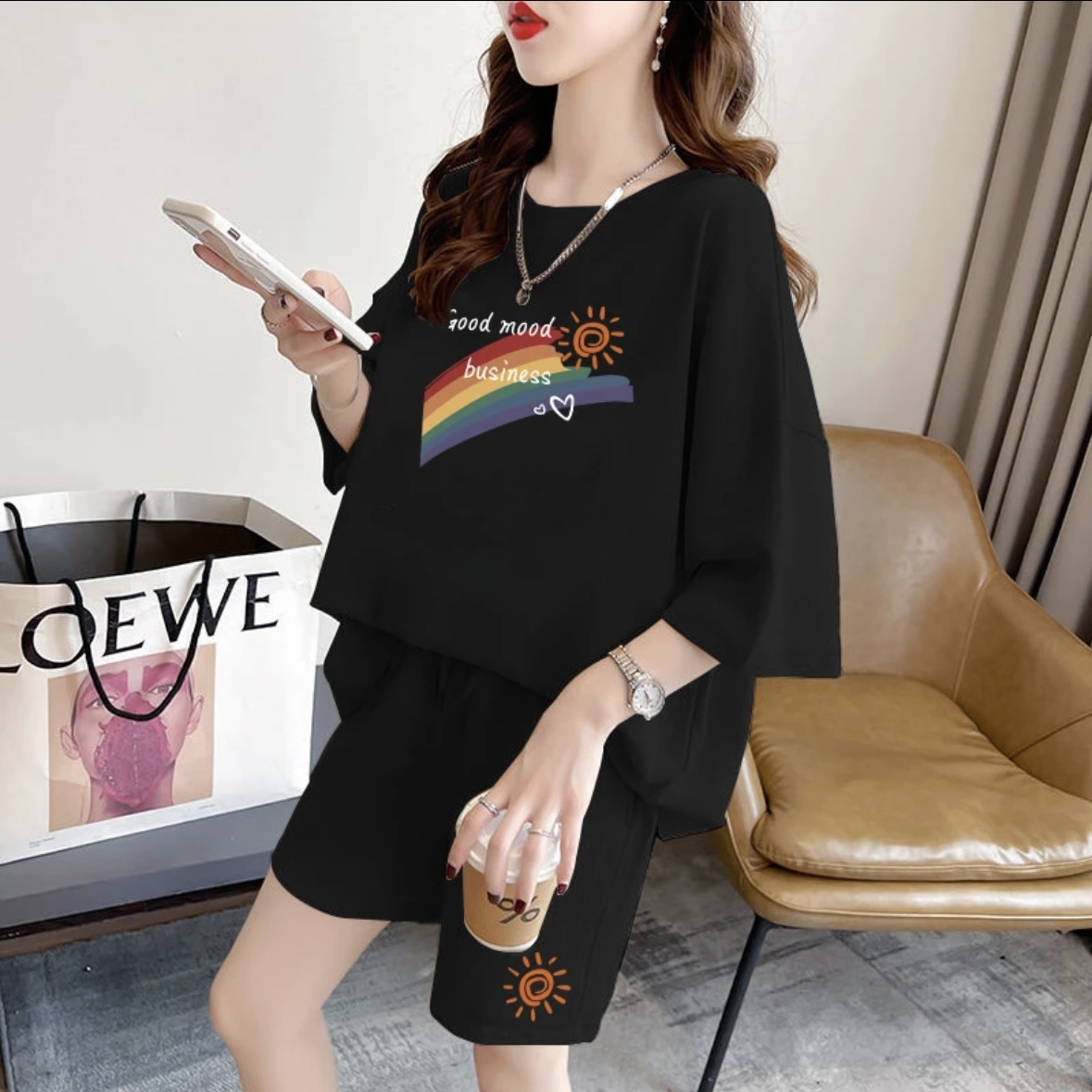 Summer Clothing Sets Women - Mode zomerse damesshortset, sportkleding, oversized T-shirt