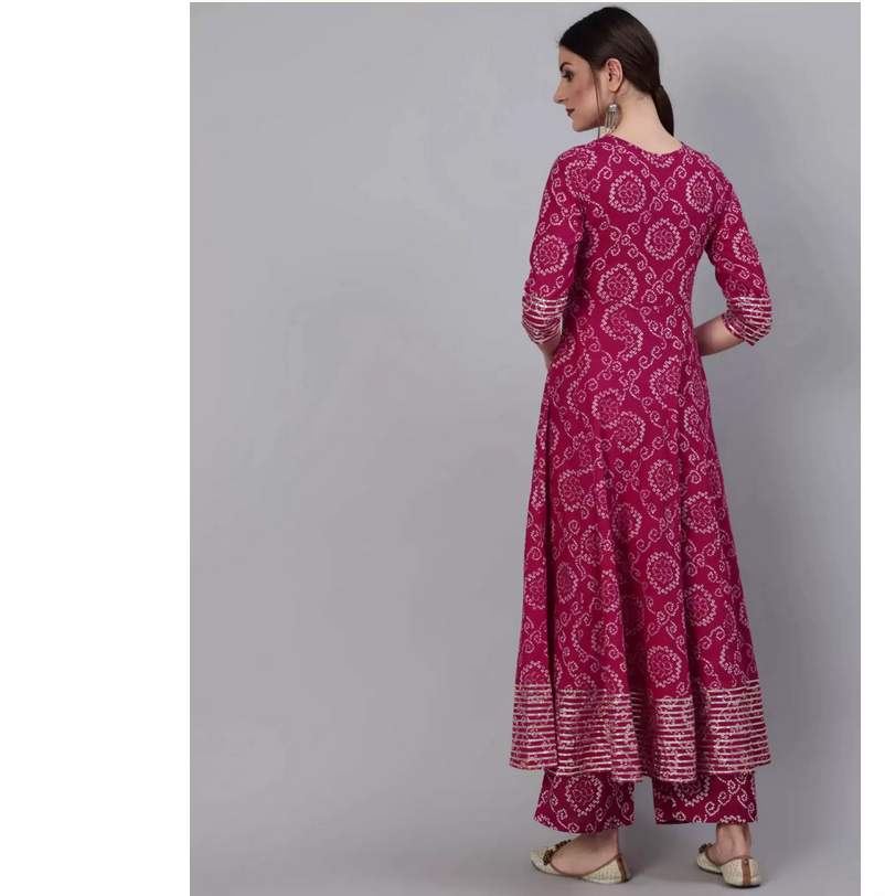 Indiase puur katoenen roosrode - Summer Clothing Pakistan recensie en prijs