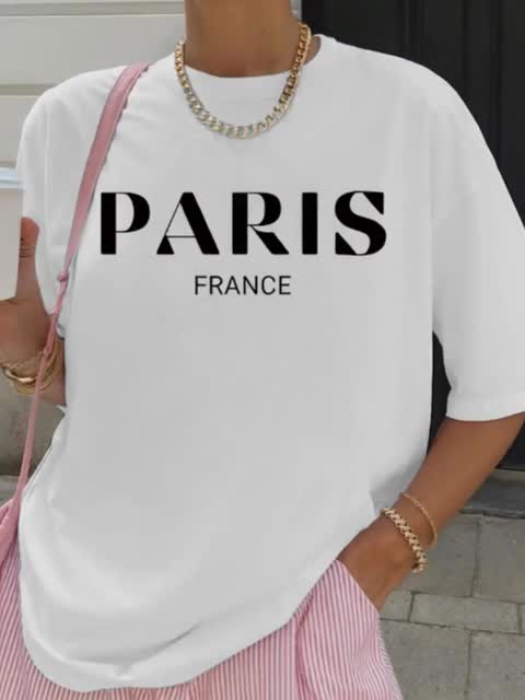 Dames casual T-shirt met korte - Summer Clothing In Paris recensie en prijs