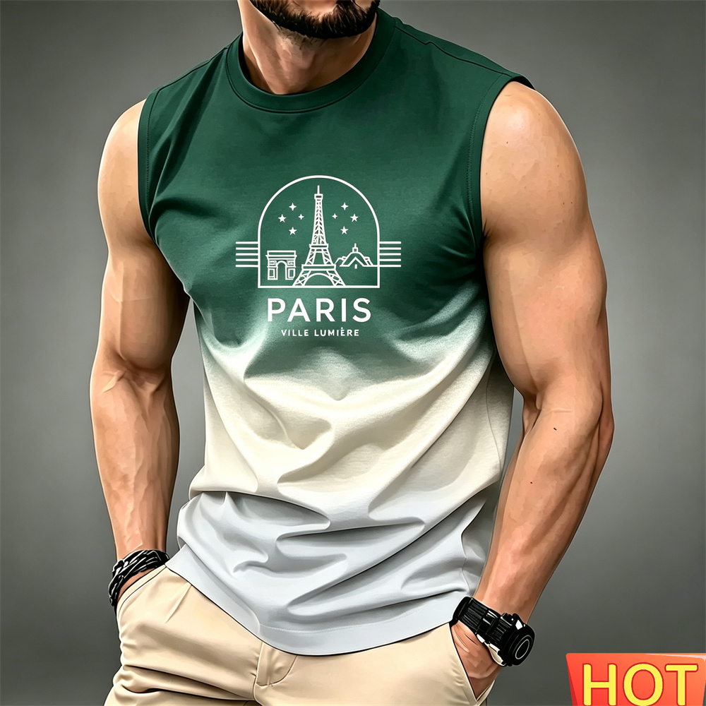 Zomer heren T-shirt zonder mou - Summer Clothing In Paris recensie en prijs