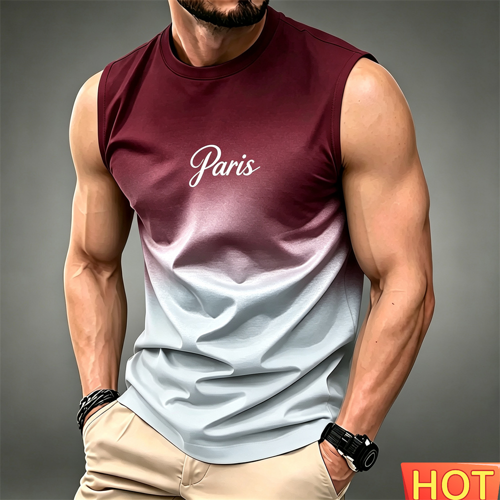 Zomer heren T-shirt zonder mou - Summer Clothing In Paris recensie en prijs