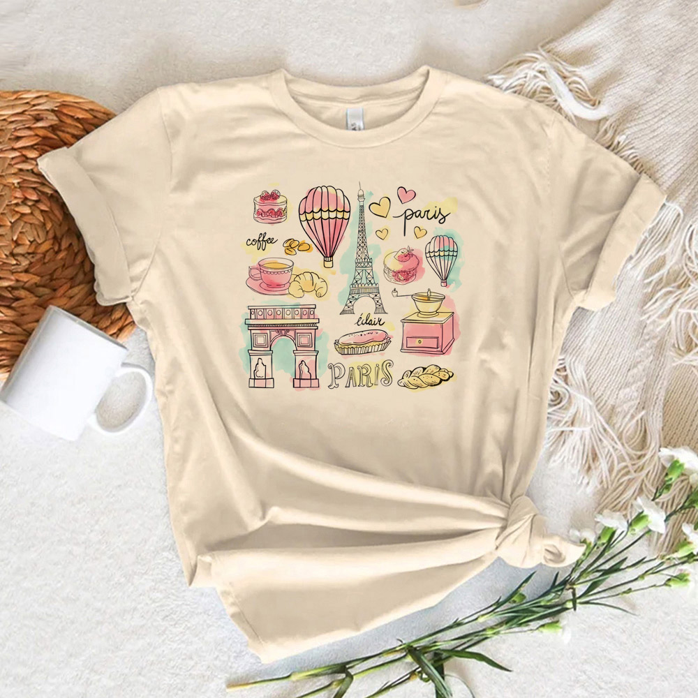 Paris bedrukt dames T-shirt da - Summer Clothing In Paris recensie en prijs